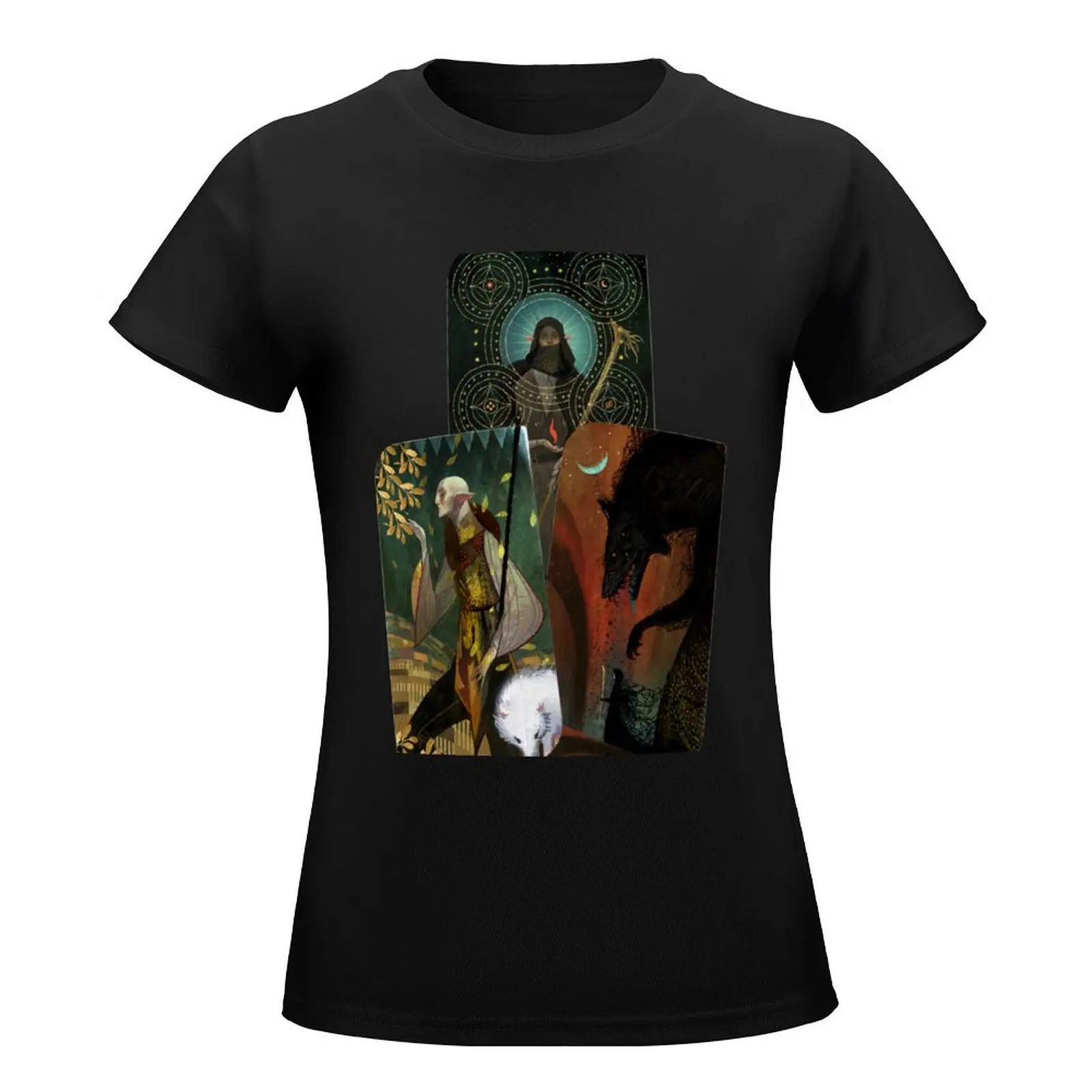 Solas Tarot Card Trilogy T-Shirt summer clothes Blouse Women's t-shirt