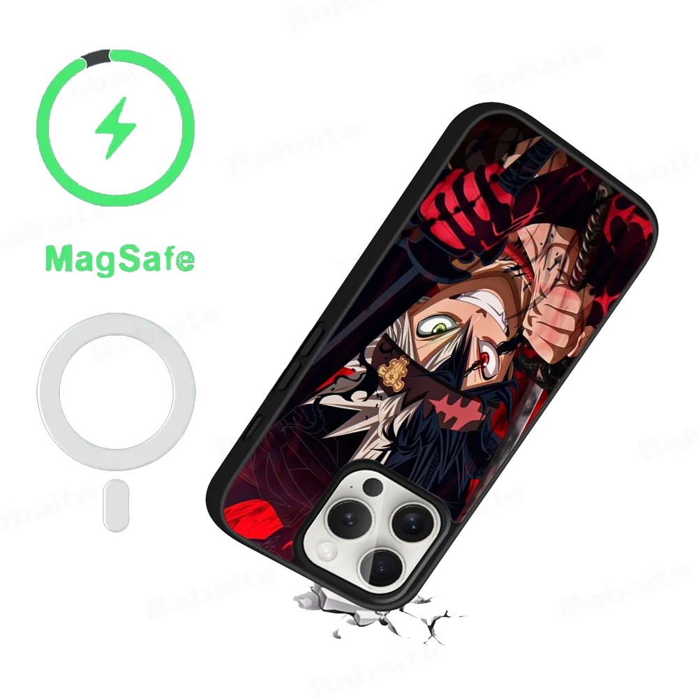 Anime Black Clover Phone Case Magnetic Case For IPhone 16 14 13 12 11 15 Pro Max Plus For Magsafe Wireless Charge Cover