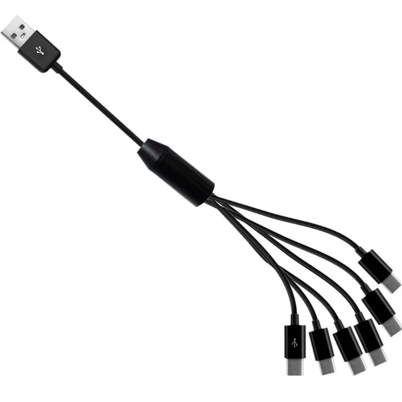 Kabel do ładowania USB 6 1 USB 2.0 do TypeC Linia danych USB do ładowania i synchronizacji 6 interfejsami Tpye-C Przewód do