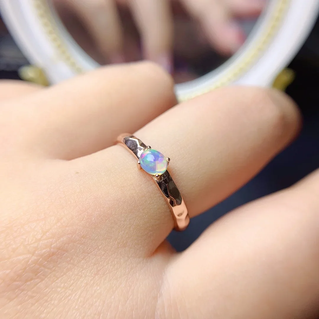 Opal Ring Silver 925 Ring Engagement Rings for Women Luxury Gemstones Jewelry Gems New in Rings Wedding Adjustable Fine