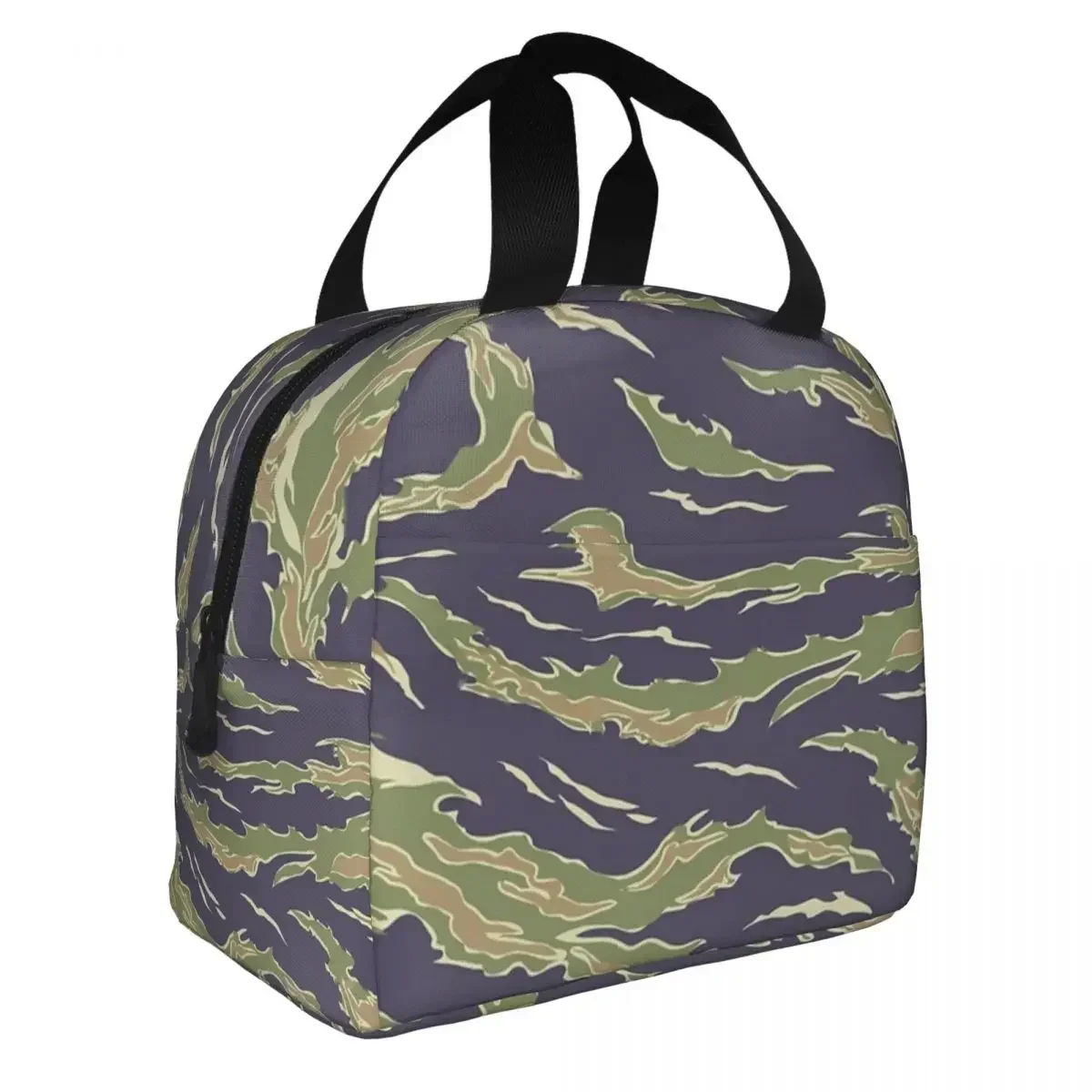 Lunch Bags for Men Women Tiger Stripe Camo Army Camouflage Thermal Cooler Bags Portable Picnic School Oxford Tote Bento Pouch