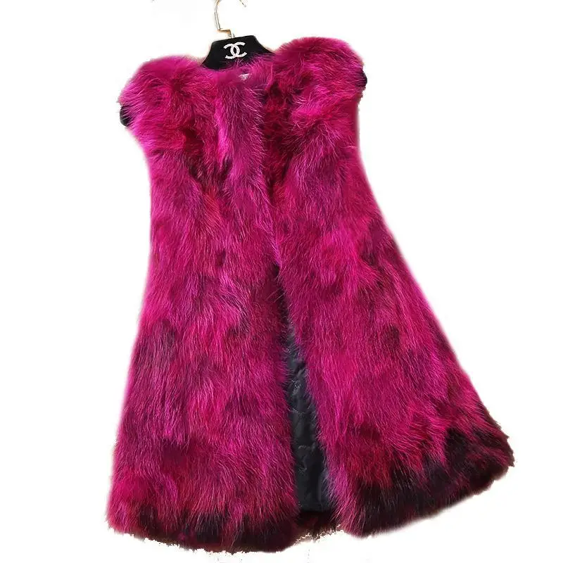 New Arrival Real Fox Fur Coat Lady Top Selling Factory Wholesale Natural Fox Fur Jacket 100% Genuine Fur Overcoat Raccoon Coat