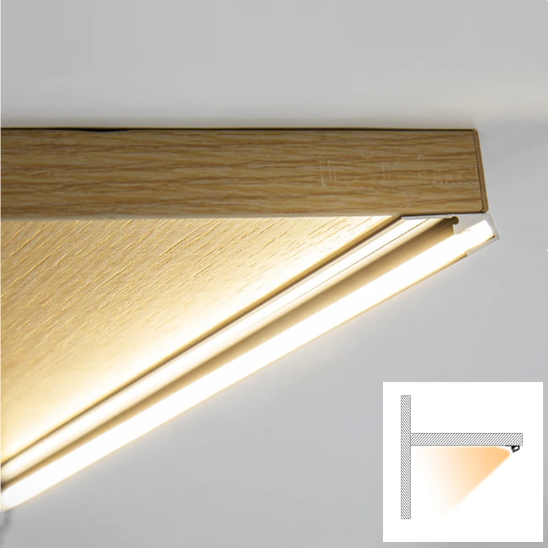 45 Degree Oblique LED Cabinet Light Surface Mounted Silicone Aluminum Profile Channel Bar Lamp Layer Shelf Linear Strip Light