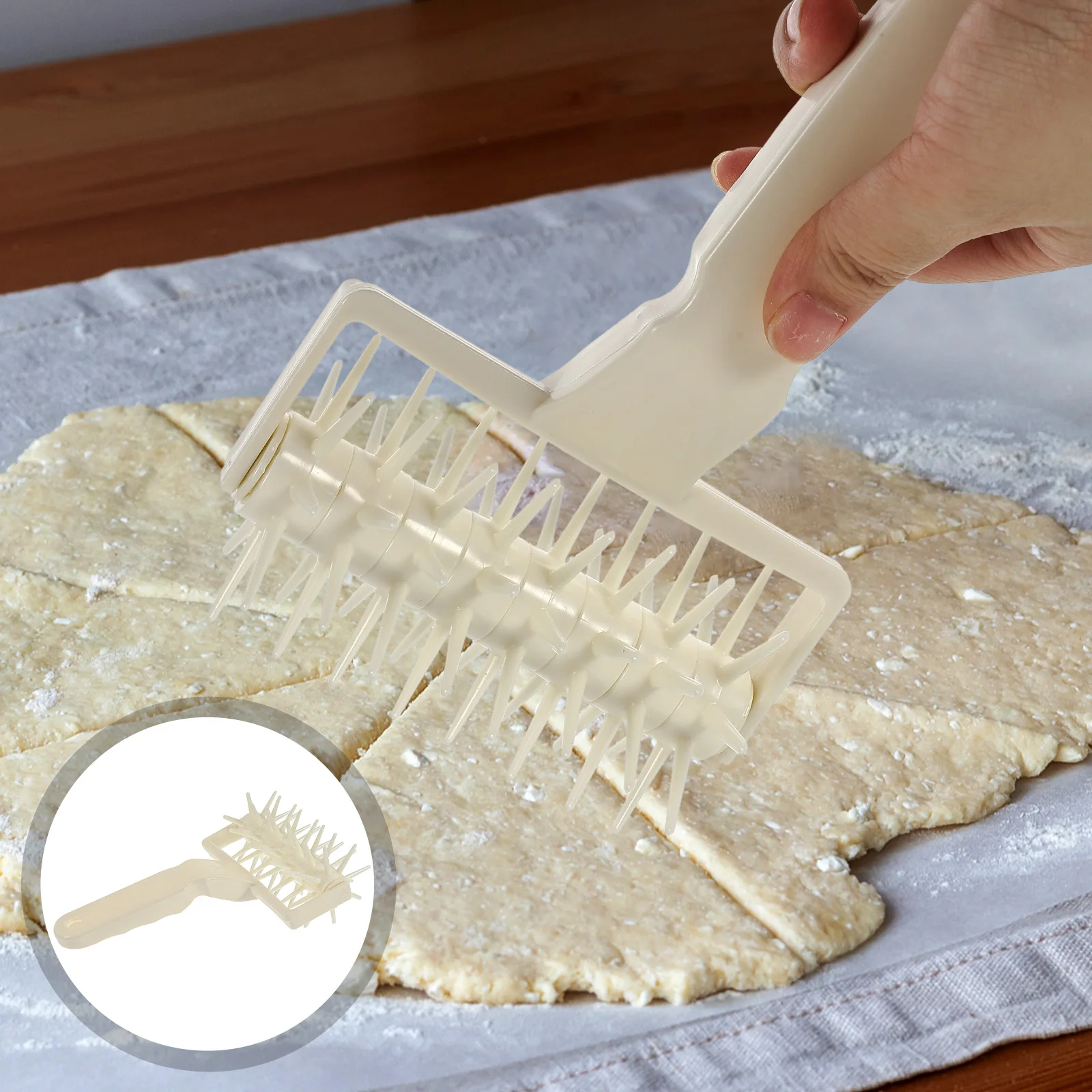 

Docker Tool Kitchen Baking Hole Puncher For Pizza Pastry Bread Cookie Dough Perforation Roller Pin Heat Resistant Food