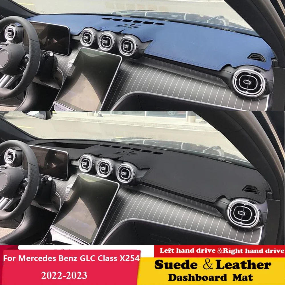 

For Mercedes Benz GLC Class X254 glc300 glc260 amg 63 2022 Leather Dashmat Suede Dashboard Cover Pad Dash Mat Carpet Car-Styling