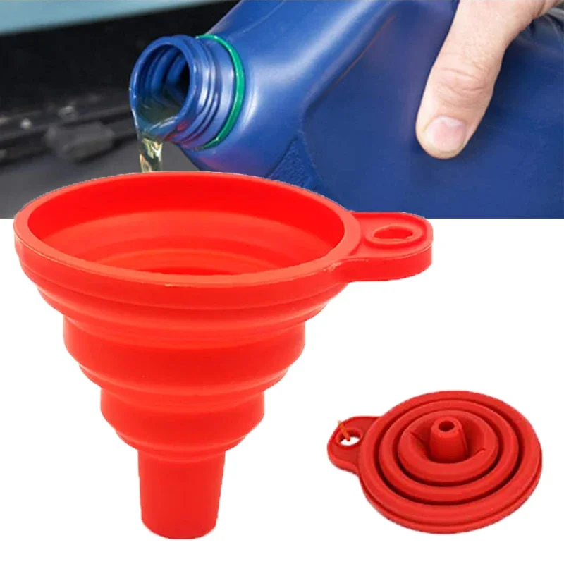 Collapsible Silicone Car Engine Funnel for Cars and Motorcycles Engine Oil Liquid Diesel Car Oil Filling Accessories