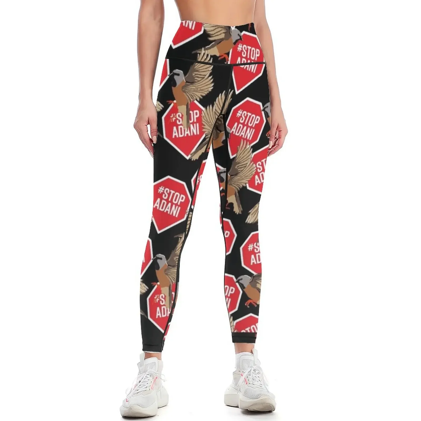 

#StopAdani, Save the Black Throated Finch Leggings sports for gym sport pants push up tights for Womens Leggings