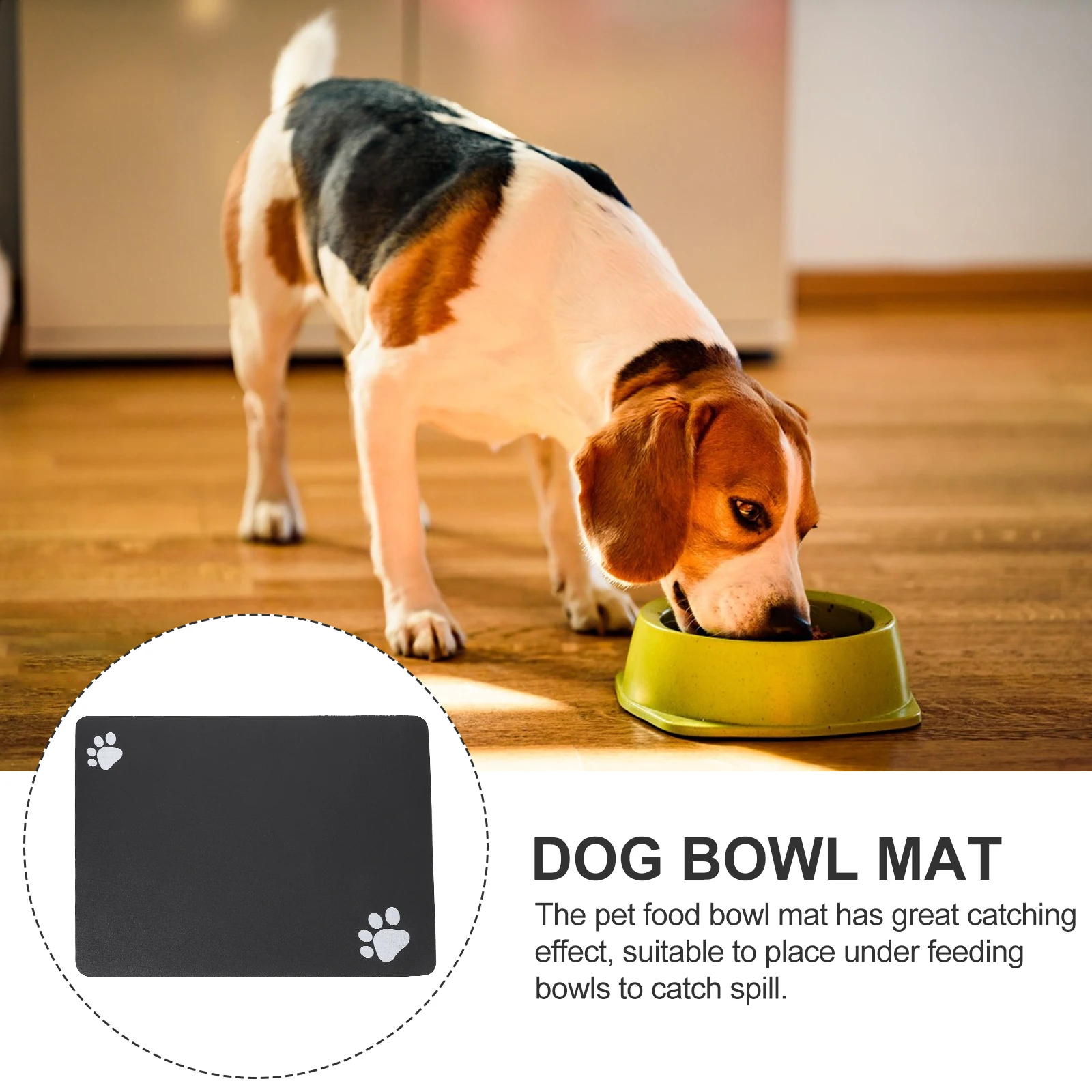 

Absorbent Pet Feeding Dog Bowl Mat Large Thick Reusable Water Resistant Cat Food Mat Non-Slip Lightweight Durable Floor