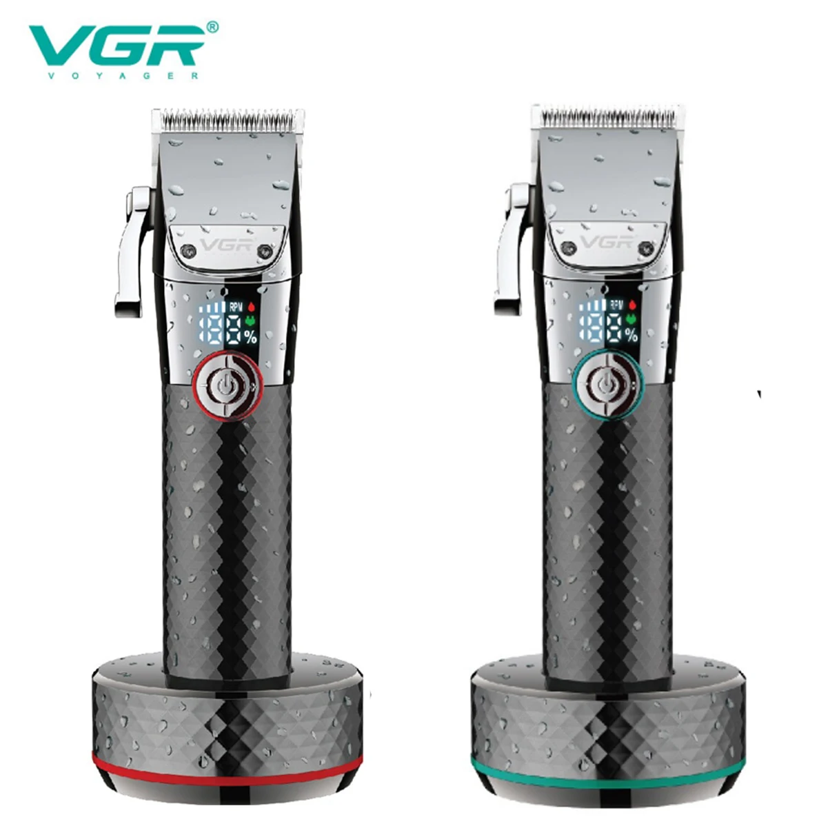 VGR Professional Adjustable Electirc Hair Trimmer for Men Lithium Lon Powerful Beard Hair Clipper Wet Dry Hair Cutting Machine