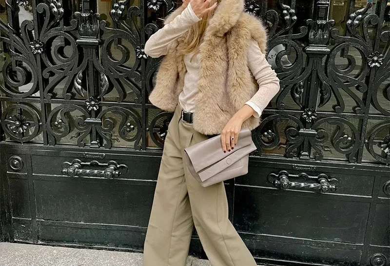 

2025 Loose Fur Women's Fashion Versatile Vest
