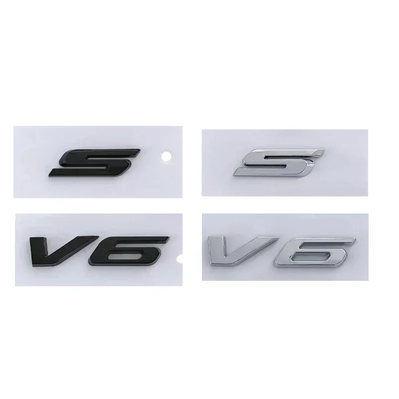 

3D ABS V6 S Letters Car Fender Emblem Badge Sticker Decals For Ford Explorer Fusion Mondeo MK3 Cougar Mustang Accessories