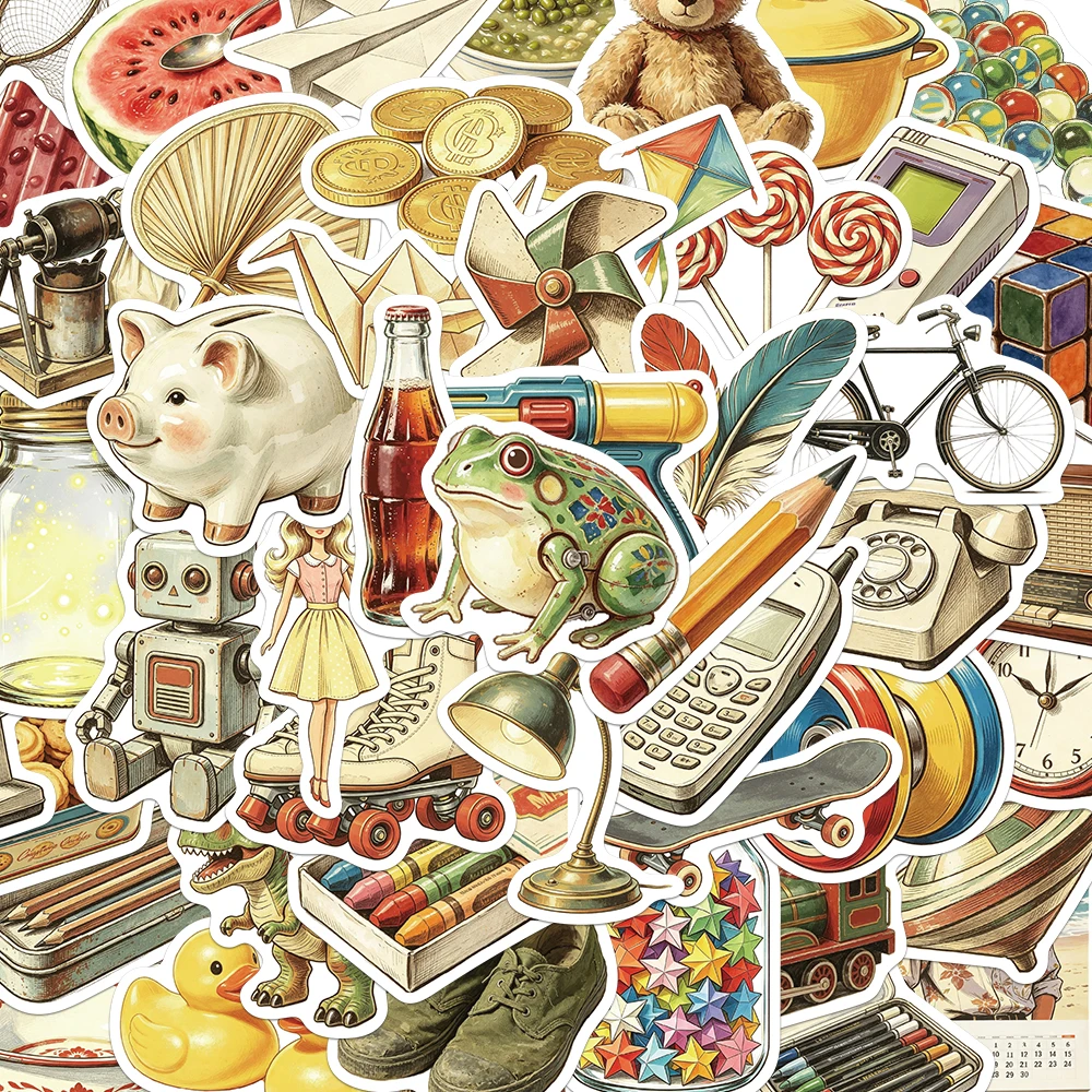 50PCS Creative Childhood Small Item Stickers Exquisite DIY Phone Cases, Water Cups, Notebook Personalized Decorative Stickers