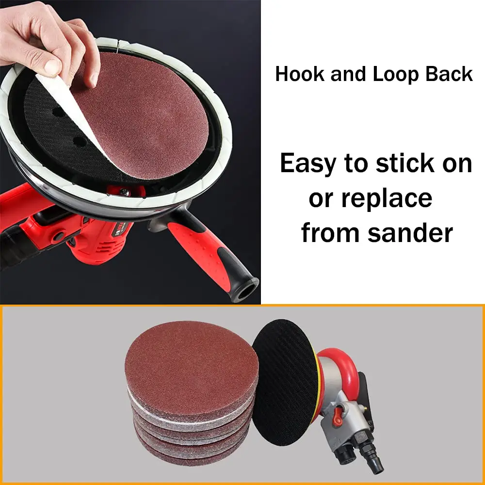 ورق صنفرة مستدير 6 بوصة غير مسامي 40-2000 ملحق تلميع حصى لأعمال النجارة المعدنية يناسب معظم المطاحن الكهربائية #3