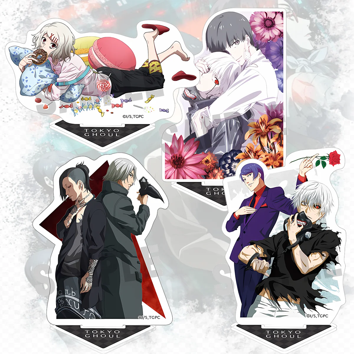 

Tokyo Ghoul 15cm Acrylic Stand Kaneki Ken Touka Kirishima Juuzou Suzuya Double-sided Anime Figure Desktop Decor Gift keychain