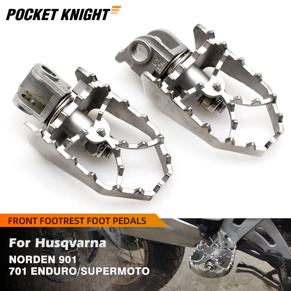 Front Footrest Pedal Foot Pegs For GASGAS ES700 SM700 Husqvarna 701 Enduro/Supermoto NORDEN 901 TE FE FC TC Motorcycle Footpegs