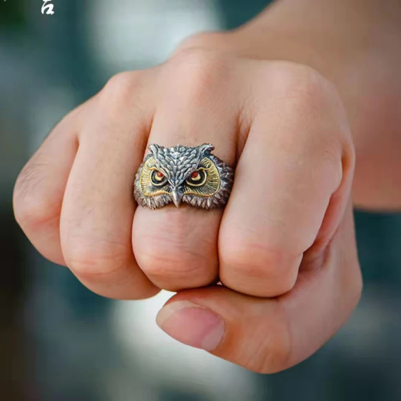 Charm Vintage Cute Animal Rings Men and Women Simple Design Owl Ring Silver Color Engagement Wedding Rings Jewelry Gifts