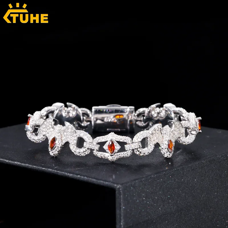 

Браслет из латуни с муассанитом высокого качества, сертифицированный GRA, для мужчин и женщин, в стиле хип-хоп, подарок.