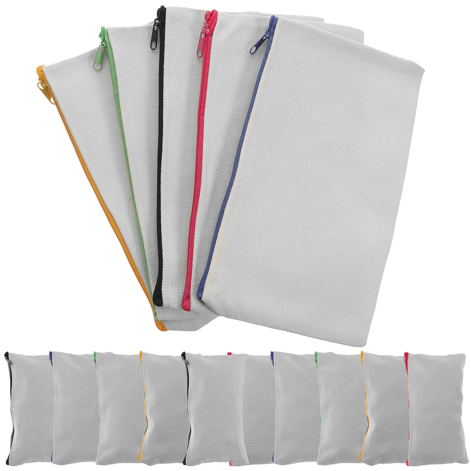 

15Pcs Blank Sublimation Makeup Bags Canvas DIY Zipper Pouches for Cosmetics Toiletries Organizer Travel Pencil Bag Bulk