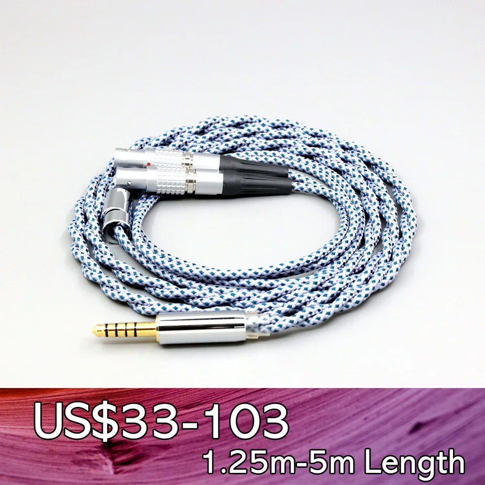 

99% Pure Silver Mix Graphene OCC Shielding Earphone Cable For Focal Utopia Fidelity Circumaural Headphone LN008647