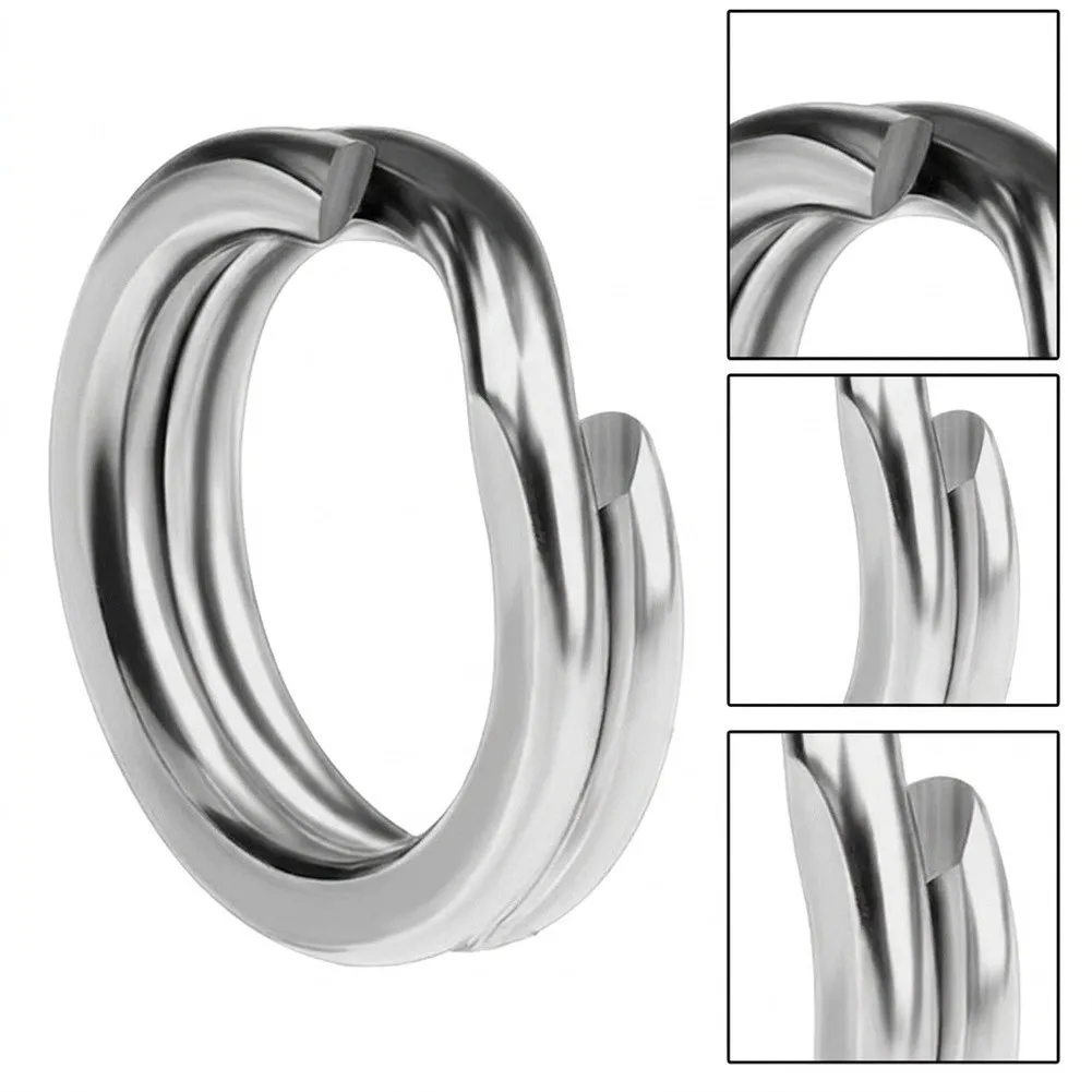 For Harsh Conditions 5 6 Stainless Steel Split Rings Sturdy Stainless Steel Material Enhanced Stability Design