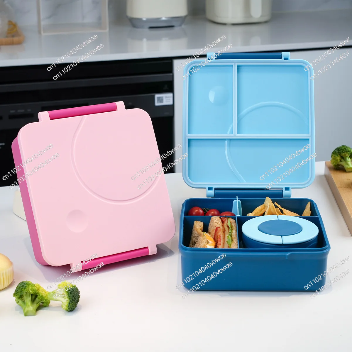 Bento box stainless steel bowl lunch box plastic lunch box can be heated in microwave oven