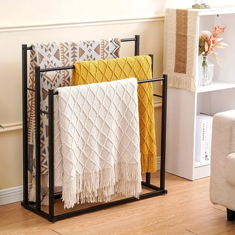 

47.2 Inch Tall Free Standing Towel Racks 3 Tier Pool Towel Rack Outdoor Oversized Floor Bath Towel Drying Valet Holder Blanket Quilt Rack Stand For Bathroom Bedroom Beach Hot Tub Gym Pool Area Outside 2pcs