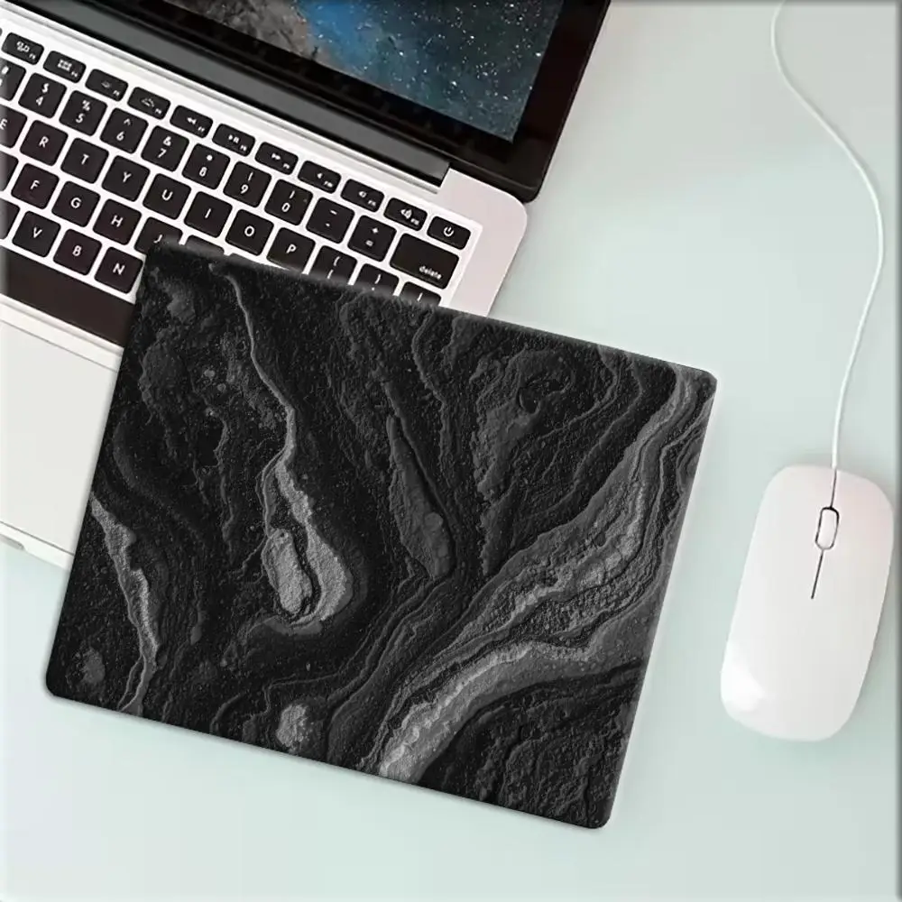 Grey Silver Vein Stone Layer Texture Art Mausepad Gamer Keyboard  small mousepad 22*18/25*29CM Office PC Accessories 40*45 Decor
