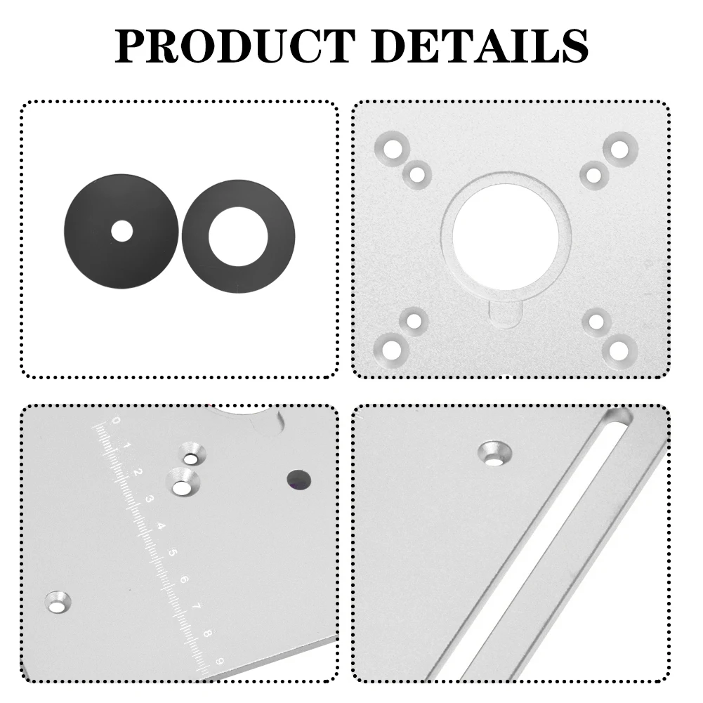 Aluminum Router Table Insert Plate For Woodworking Benches Table Saw Multifunctional Trimmer Engraving Machine