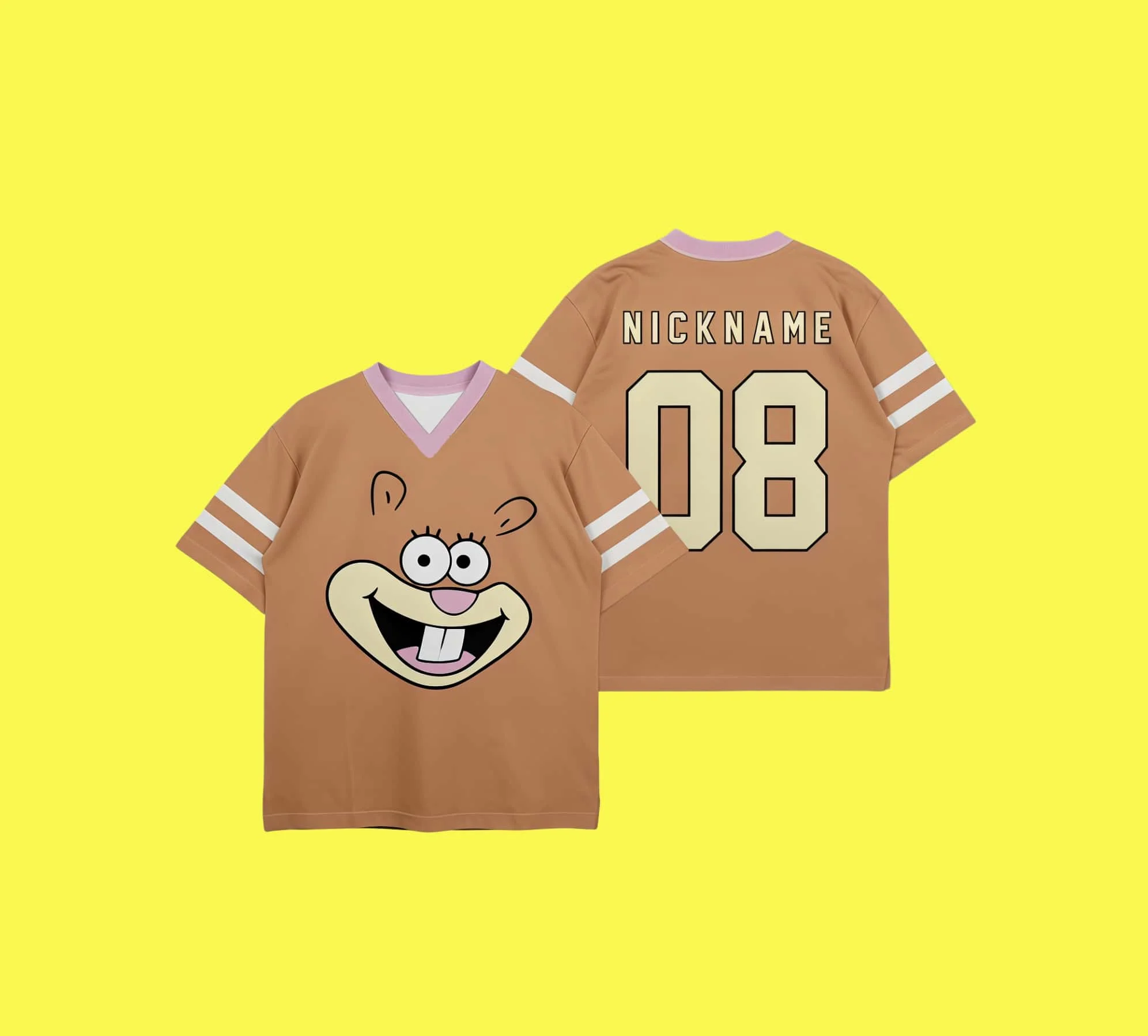 Niedliches Big Star Emoji Trikot SpongeBob Schwammkopf Familienfoto-Serie Paar-Stil Kinder- und Erwachsenen-Mode Sommer-Sporttrikot – Detail 8