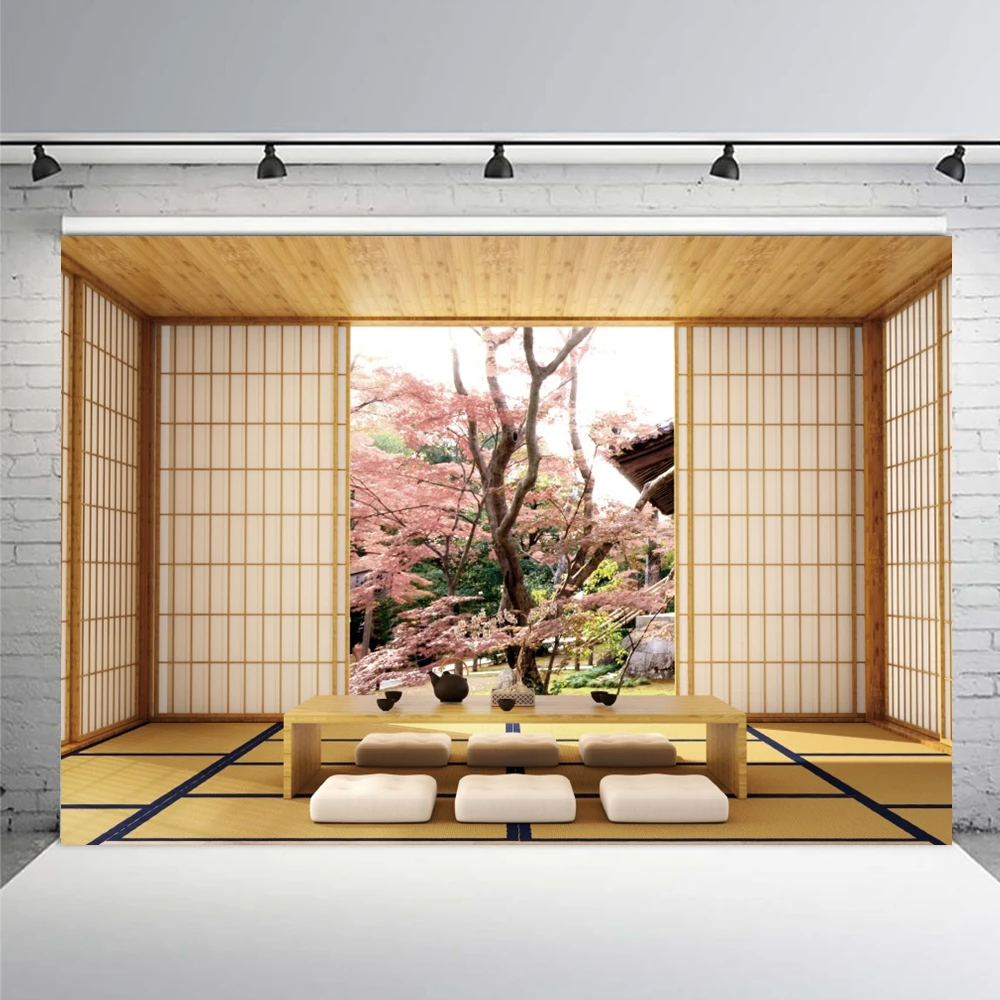บ้านสไตล์ญี่ปุ่นฉากหลังตกแต่งภายในห้องนั่งเล่นตกแต่งทิวทัศน์สตูดิโอถ่ายภาพพื้นหลัง