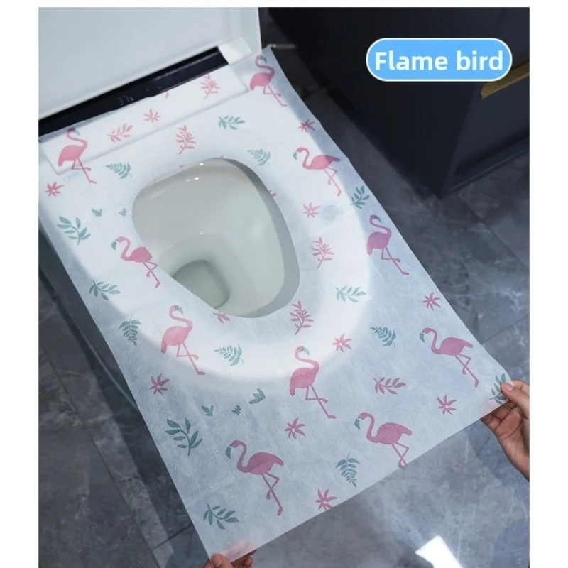 

20pcs Disposable Toilet Seat Cover Cute Flamingo Design Toilet Seat Cover Travel Public Restrooms Sanitary Toilet Seat Cover