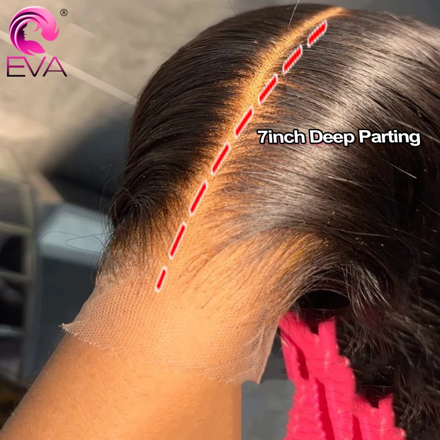 

Eva Hair 7x7 Deep Parting HD Lace Closure Human Hair Virgin Hair Straight Natural Scalp HD Transparent Lace Frontal Closure Only