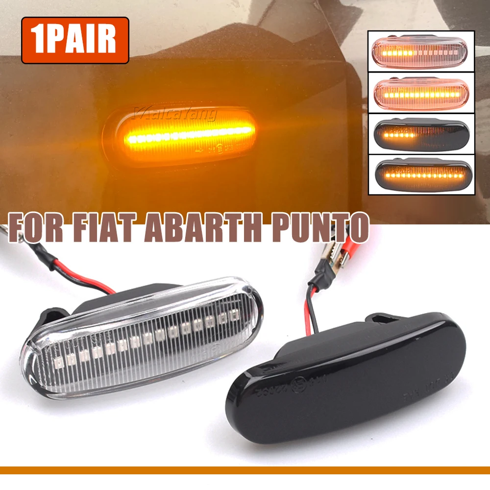 For Fiat Panda Punto Evo Stilo Qubo Peugeot Citroen Lancia Musa(350) Dynamic Smoke LED side marker light turn signal lamp