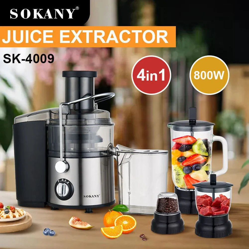 High Quality 4-in-1 Juicer, Non-slip Feet, Juice Extractor, for Vegetables and Fruits, Easy To Clean