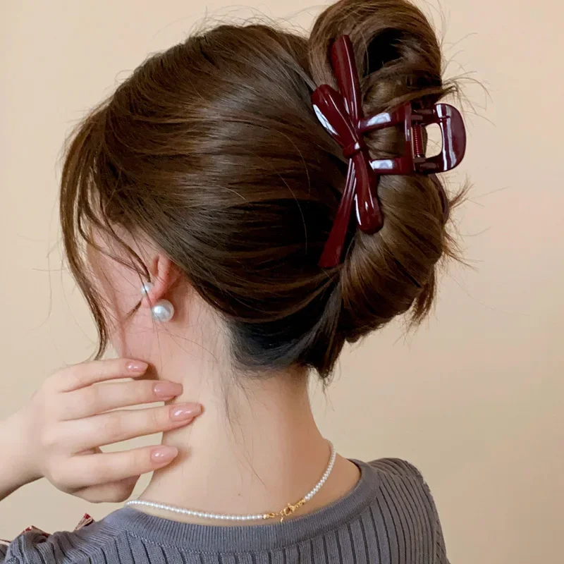 مخالب شعر عتيقة للنساء ، أحمر ، أسود ، أكريليك ، مشابك شعر ، بسيطة ، متعددة الاستخدامات ، إكسسوارات رأس ، اتجاه ، قرش ، بيع بالجملة