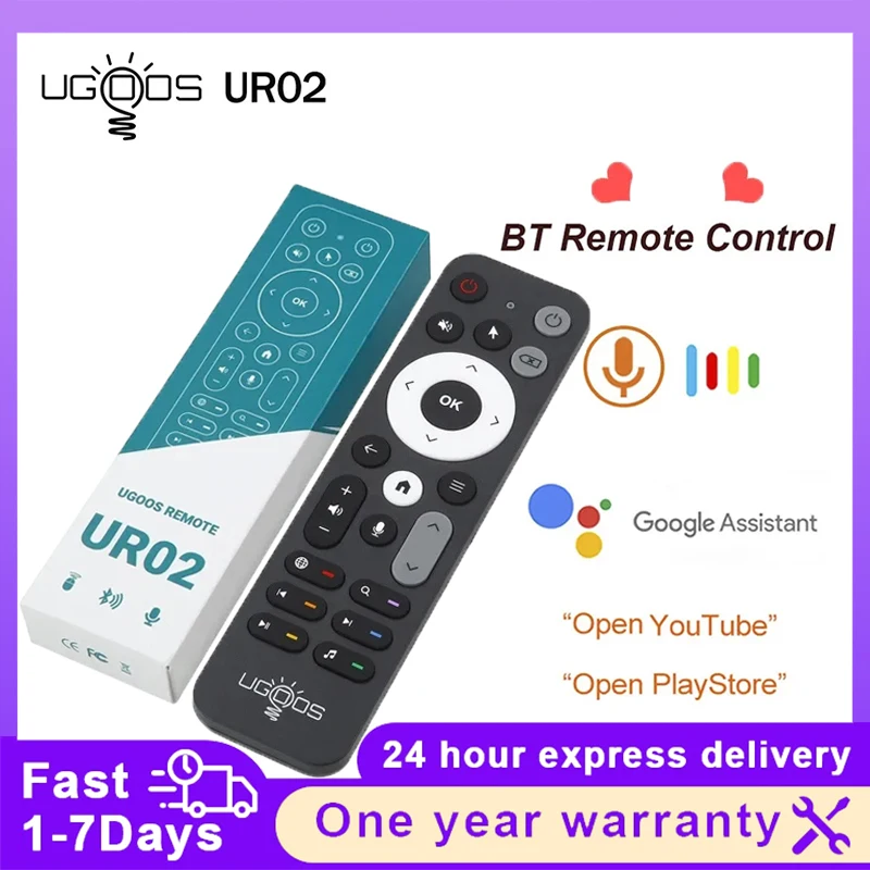 Original UGOOS UR02 Bluetooth Voice Remote Control Replacement for Ugoos TOX1 TOX3 AM8 PRO AM6B PLUSX4 X4Q Cube Pro Extra TV Box