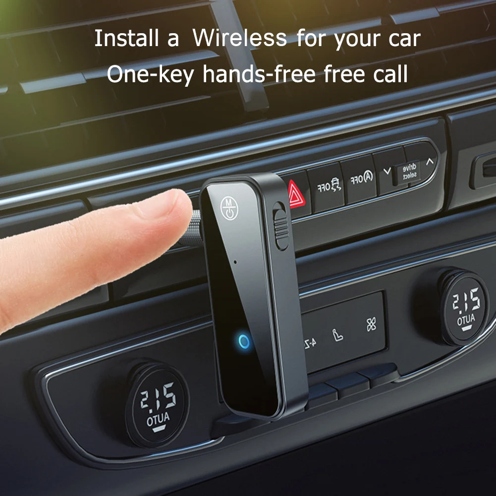 Bluetooth-Compatible 5.0 Transmitter Receiver 2 in 1 Jack Aux Dongle 3.5mm Audio Adapter for Handsfree Call for Car Audio Music image 2