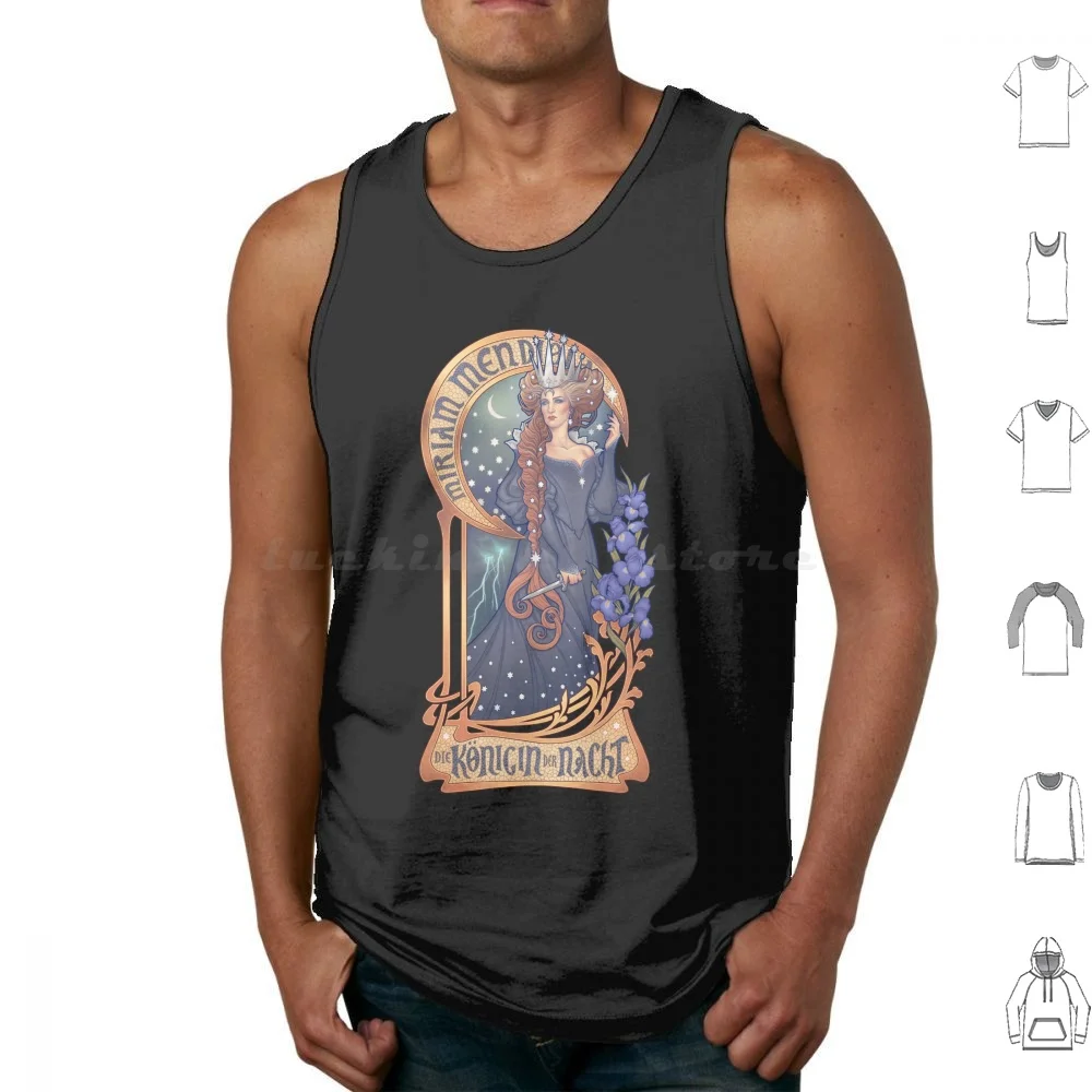 Queen Of Night-The Magic Flute Art Nouveau Tank Tops Print Cotton Dollmaker Alphonse Mucha Art Nouveau Opera Singer Queen