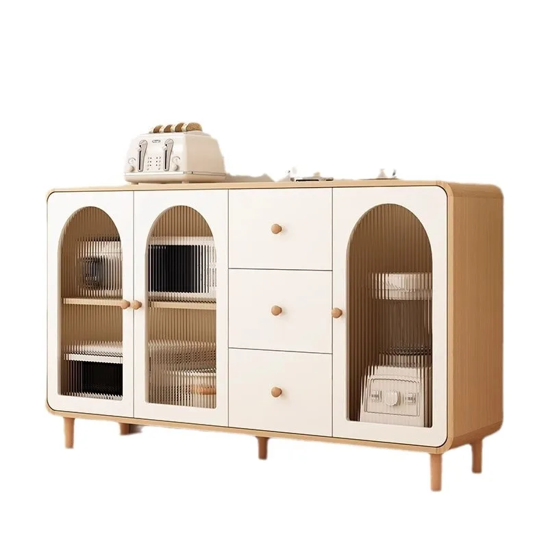 Высокий шкаф для столовой в кремовом стиле, современный простой шкаф для хранения, встроенная бытовая кухня