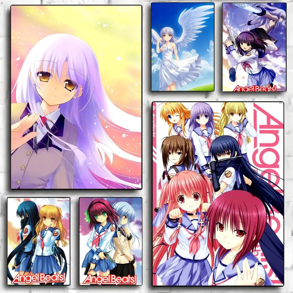 anime A-Angel Beats-S Poster Minimalist Wall Sticker for Cafe Office Bar Home Decor and Gift