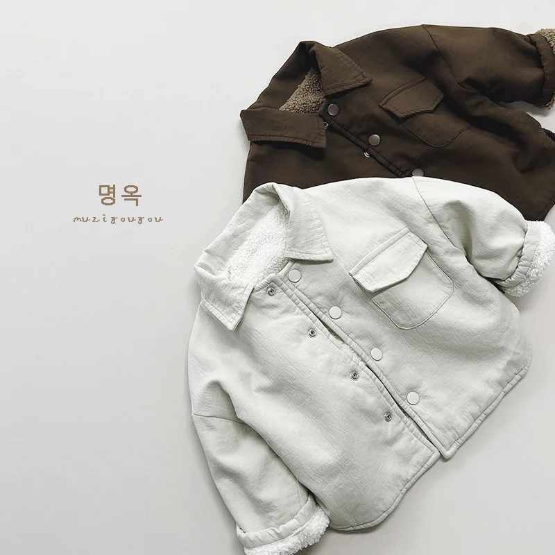 

Children's Double-sided Shirts Winter New Children's Retro Jackets Thermal Tops