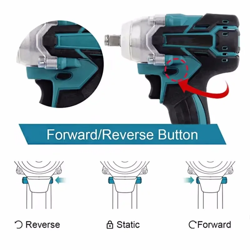 Cordless Electric Impact Wrench Power Tool Brushless Electric Wrench Hand Drill Socket For 21V Battery