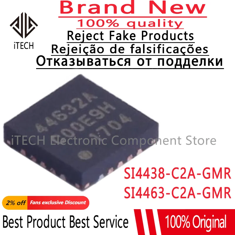 2-10Pcs 100% New SI4463-C2A-GMR SI4463-C2A SI4463 44632A SI4438-C2A-GMR SI4438-C2A SI4438 44382A QFN-20 QFN20 Chips Ic