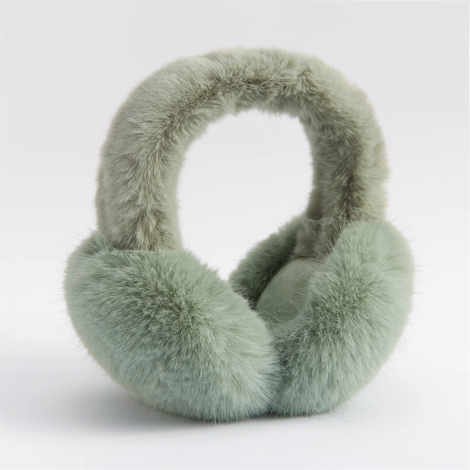 Cache-oreilles en fourrure de lapin vert pour les membres de la famille, cache-oreilles en peluche épaissie populaire, cadeaux de préparation j, nouveau, hiver, 2024