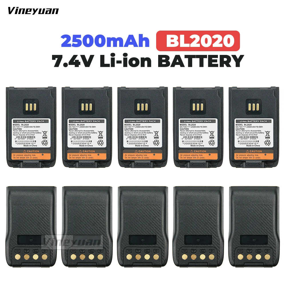 10PCS BL2010 2500mAh Replacement Battery for HTY Hytera PD502 PD602 PD500 PD600 PD560 PD660 PD505 Two Way Radios BL1502 BL1504