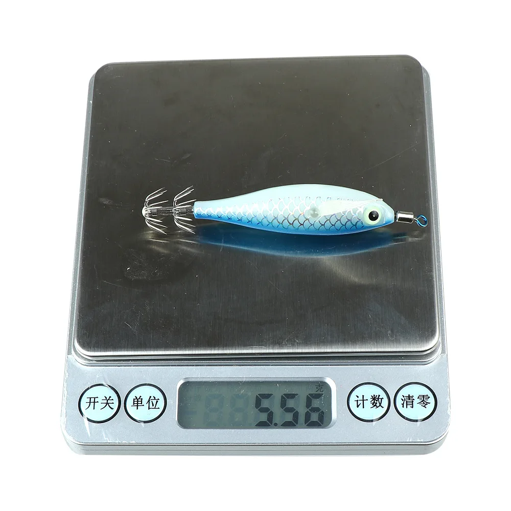 8 سنتيمتر/5.6 جرام توهج خطاف صيد على شكل سمكة المياه المالحة الصيد الطعم الاصطناعي البيض الخشب الروبيان السحر الصيد البحري الأخطبوط الحبار إغراء