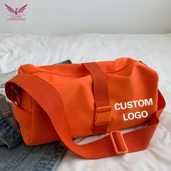 Custom logo Large Capacity Fitness Bag Commuter Toast Bag female Casual Solid Color Cloth Crossbody Gym Bag Sport BAG print name