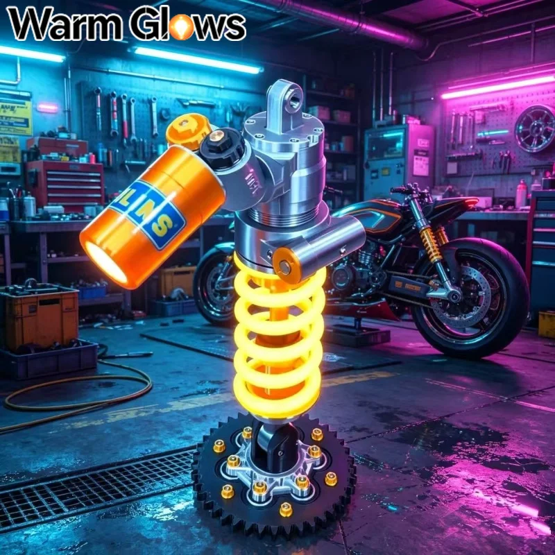 Car Shock Absorber Desk Lamp, Personalized Industrial Style Decor, Night Light for E-Sports Room Ambience Unique Gift for Boys