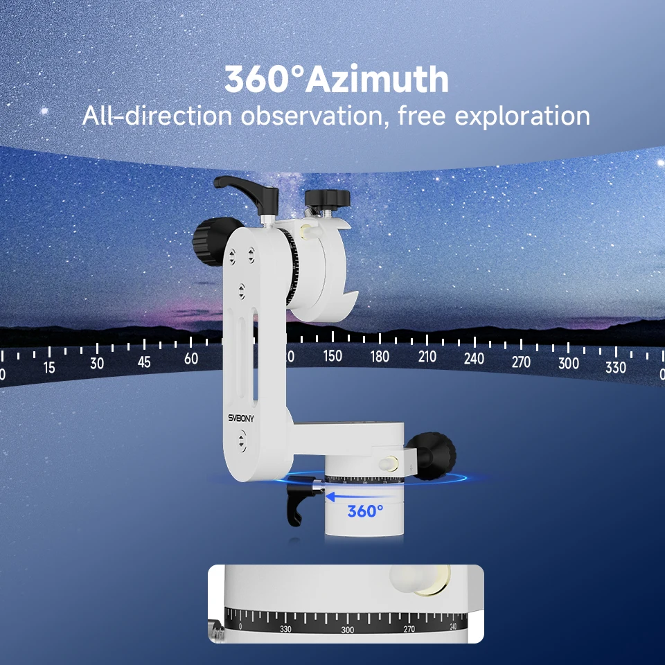 Svbony SV225 MINI Alt-Azimuth-Teleskophalterung, verstellbarer Winkel für Astronomie, Sternenbeobachtung, Vogelbeobachtung – Detail 22