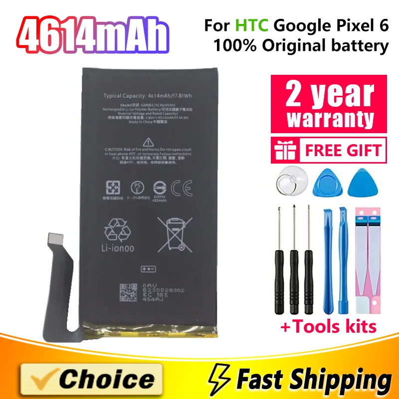 

4614mAh High Quality Battery GMSB3 For Google Pixel 6 Pixel6,Brand New Replacement Phone Lithium Battery+Tool